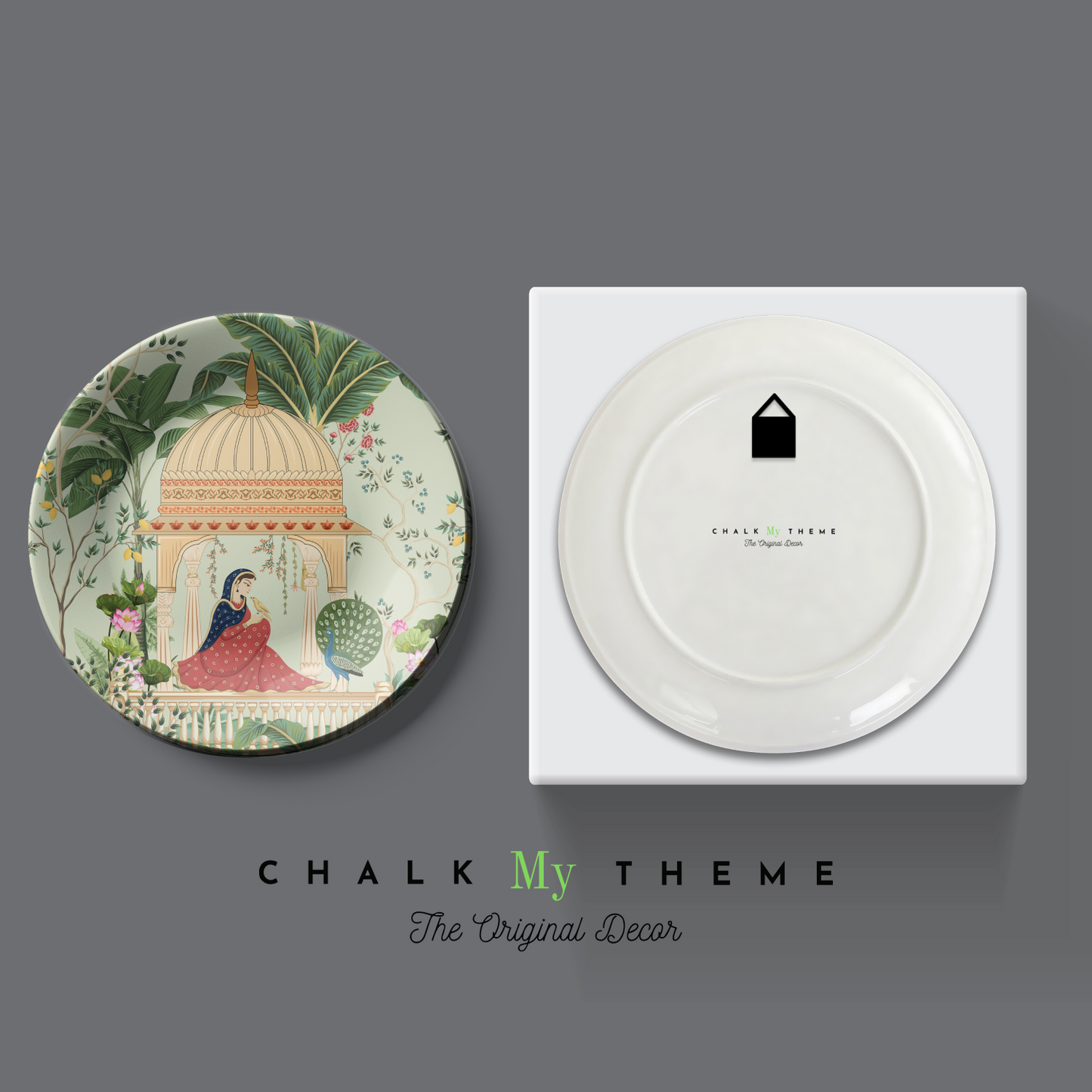 Woman Sitting in Cabana Ceramic Wall Plate Home Décor