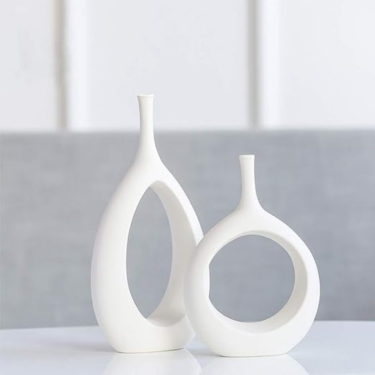 Hollow Ceramic Decorative Vase Set of 2