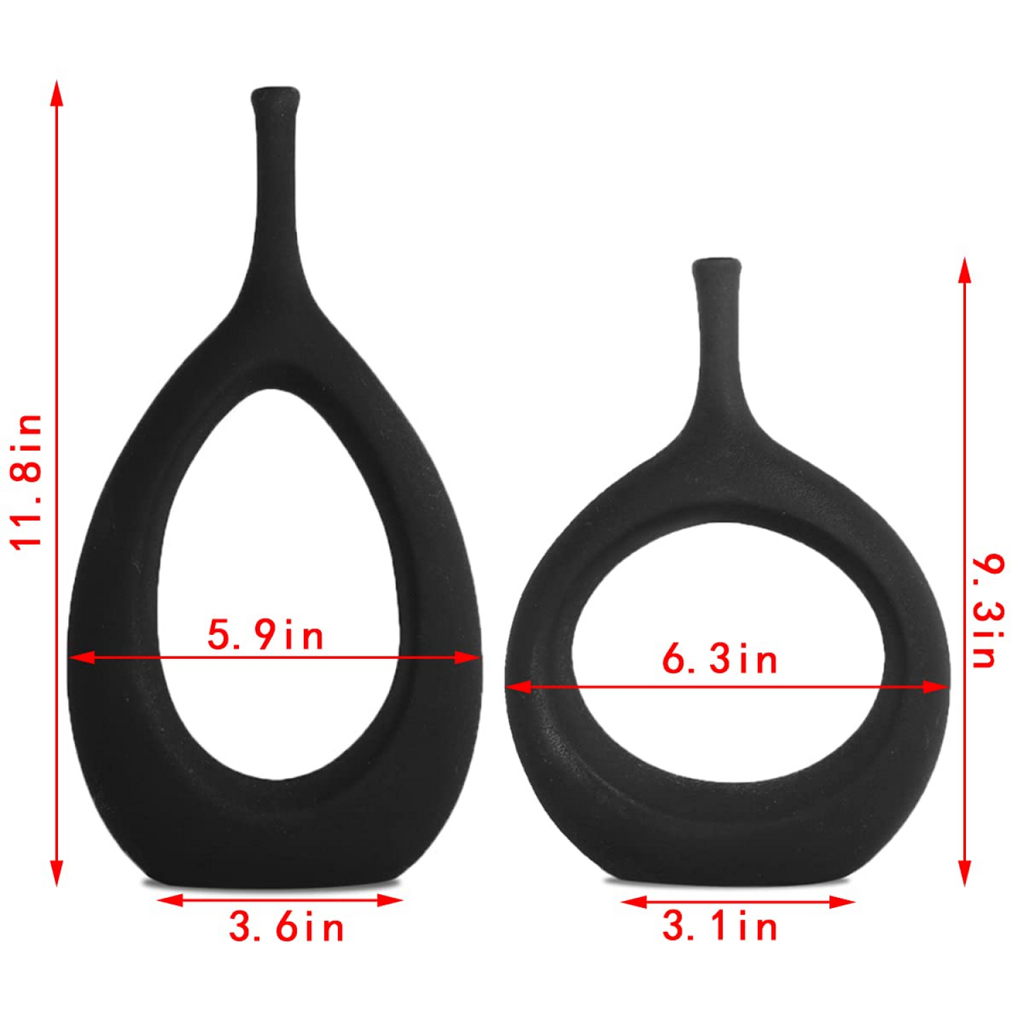 Hollow Ceramic Decorative Vase Set of 2