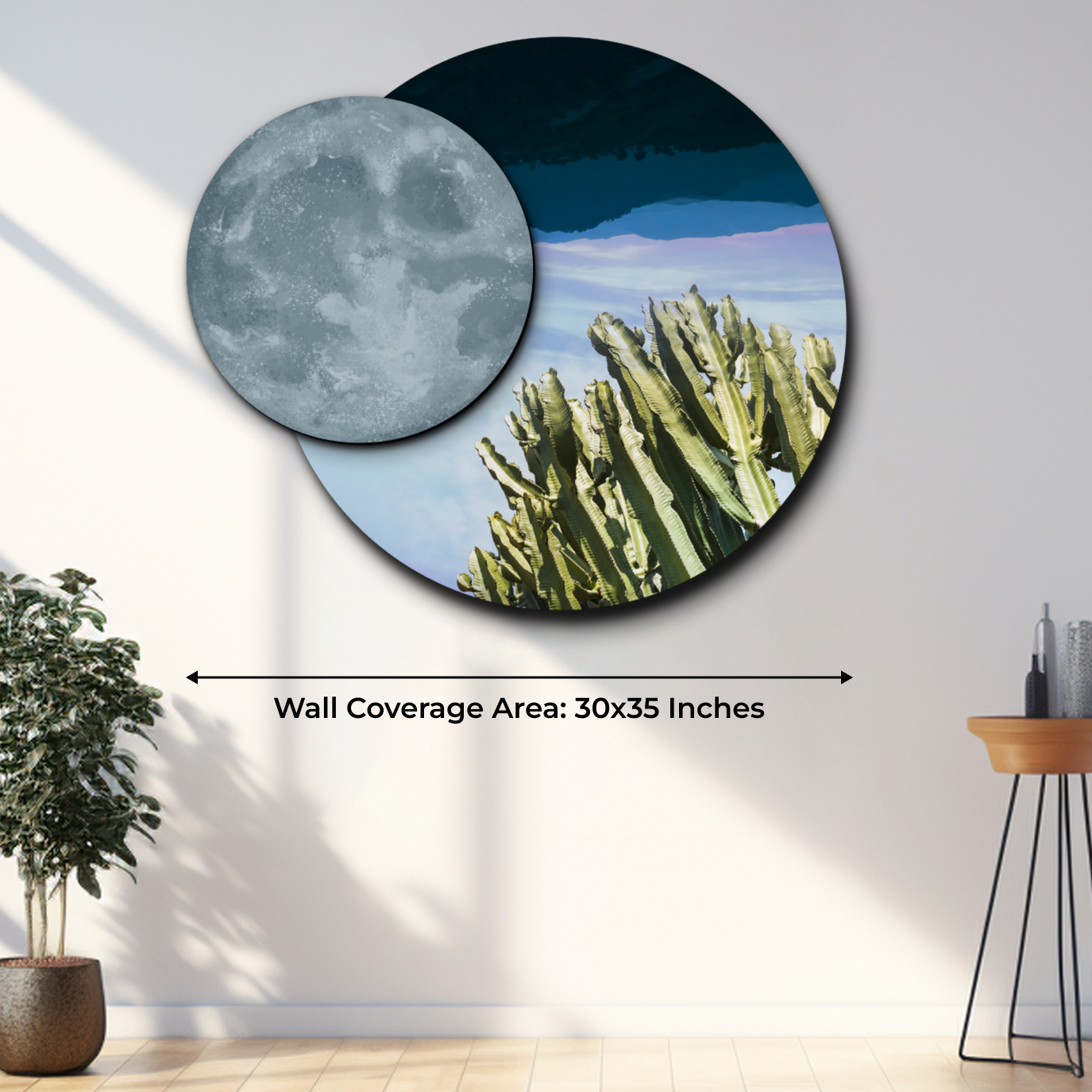 Sky and Earth Landscape Round Wood Print Wall Art