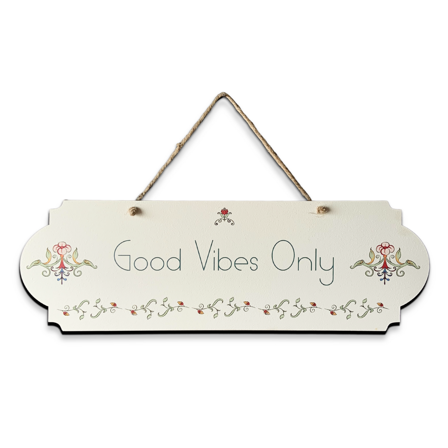 Good Vibes Only Wood Print Colorful Wall or Door Hanging