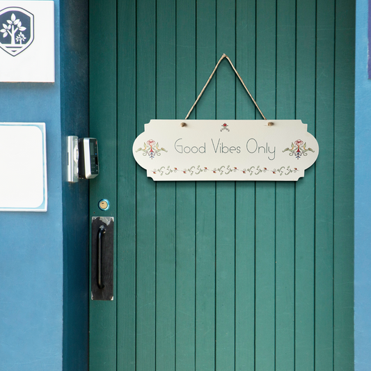 Good Vibes Only Wood Print Colorful Wall or Door Hanging