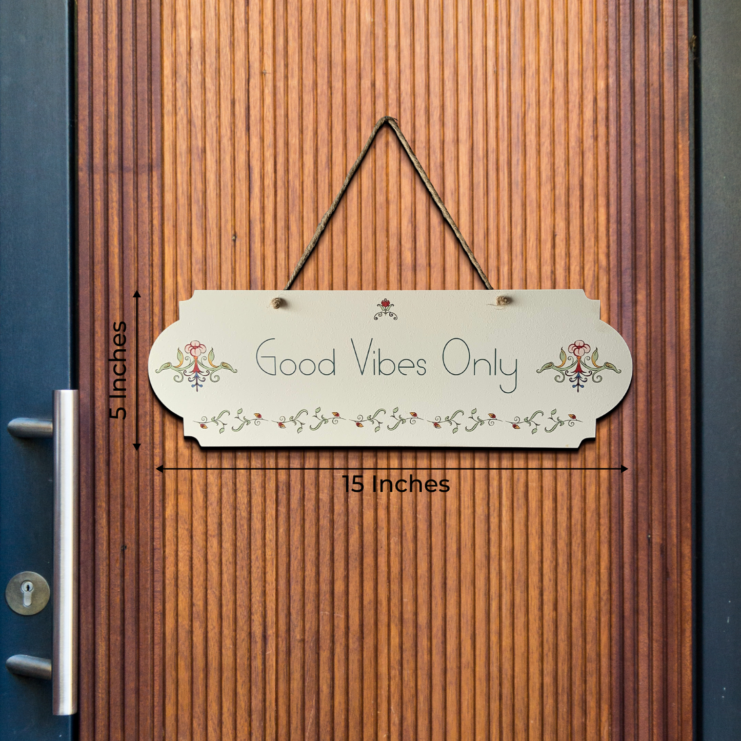 Good Vibes Only Wood Print Colorful Wall or Door Hanging
