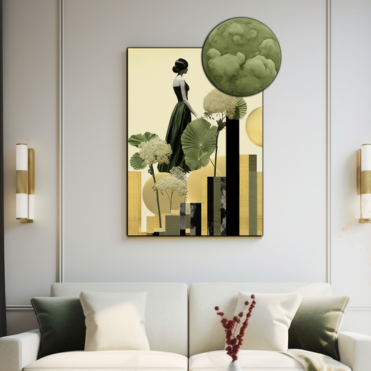 Abstract Lady Portrait Wood Print Art