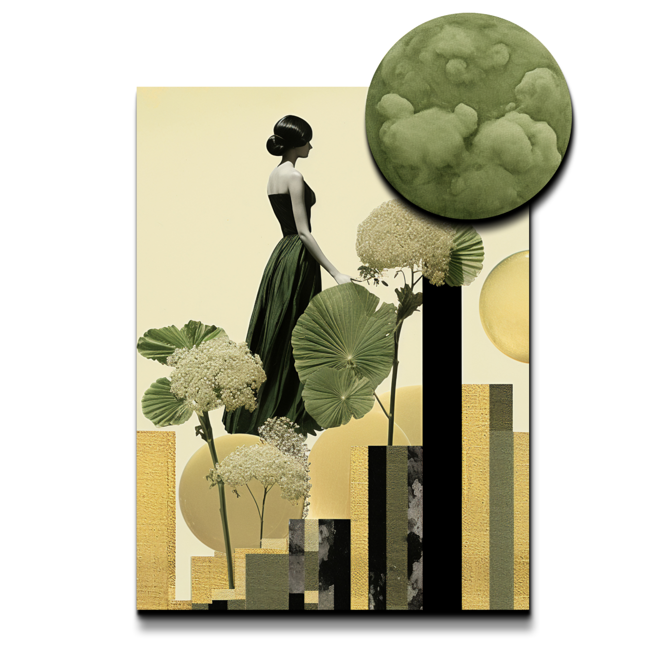Abstract Lady Portrait Wood Print Art