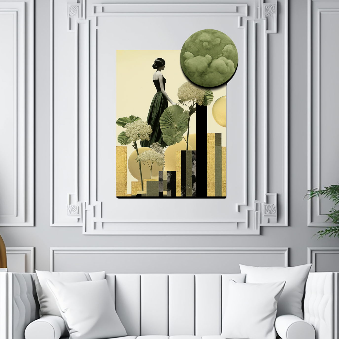 Abstract Lady Portrait Wood Print Art