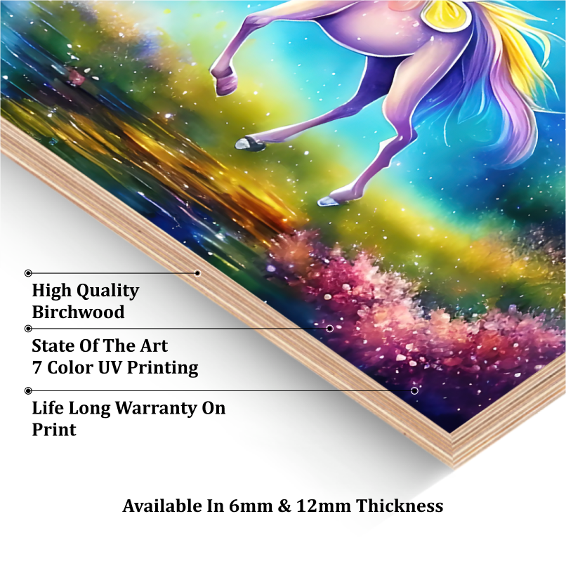 Unicorn Wood Print Wall Art