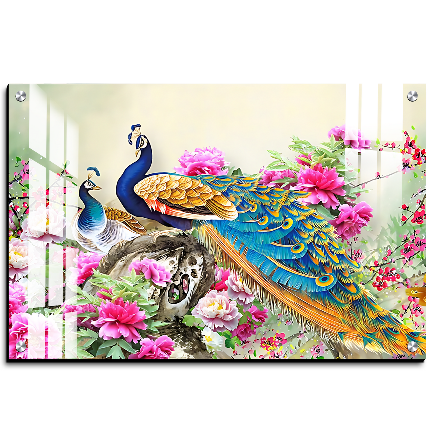 Peacock Good Luck Wall Art Luxury Painting