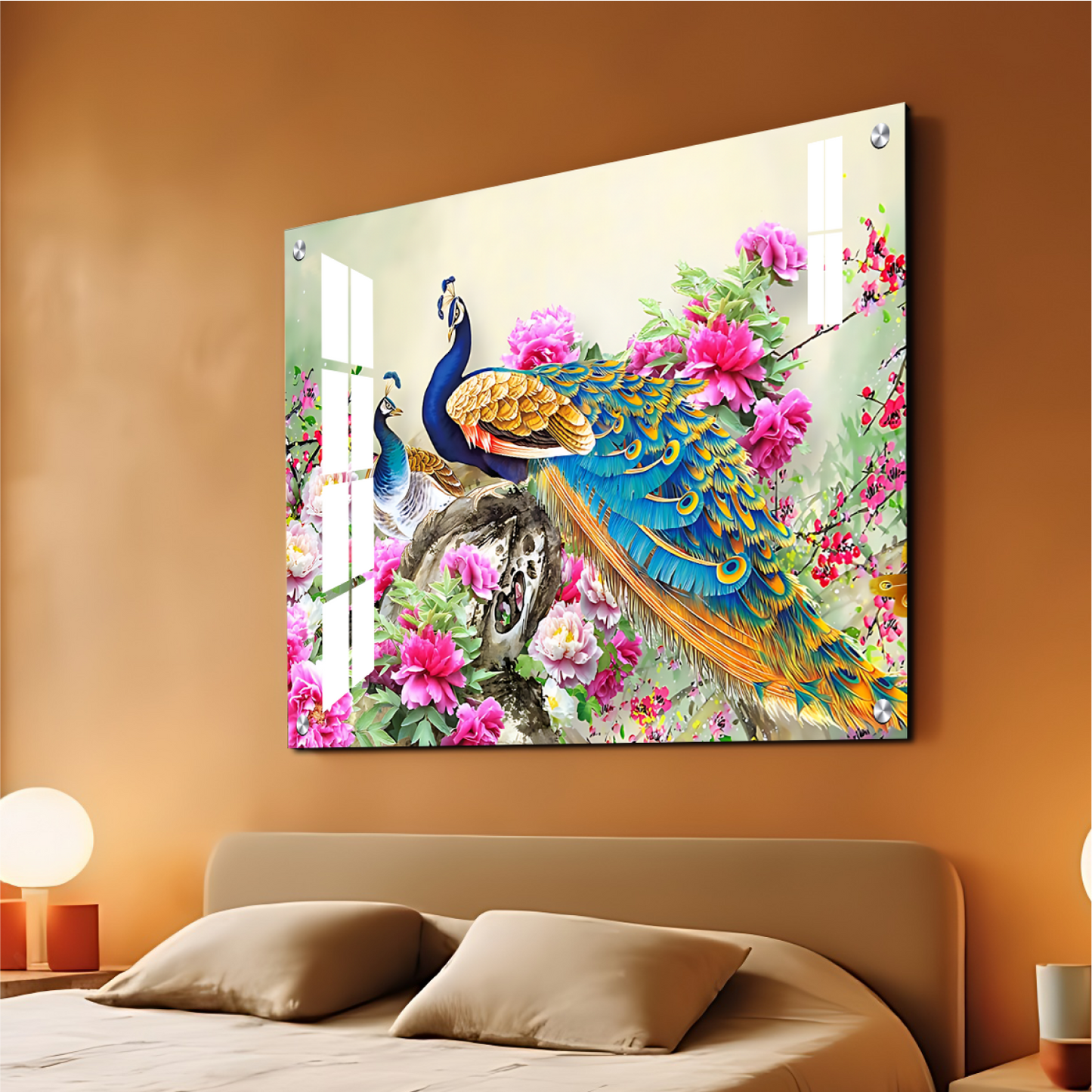 Peacock Good Luck Wall Art Luxury Painting