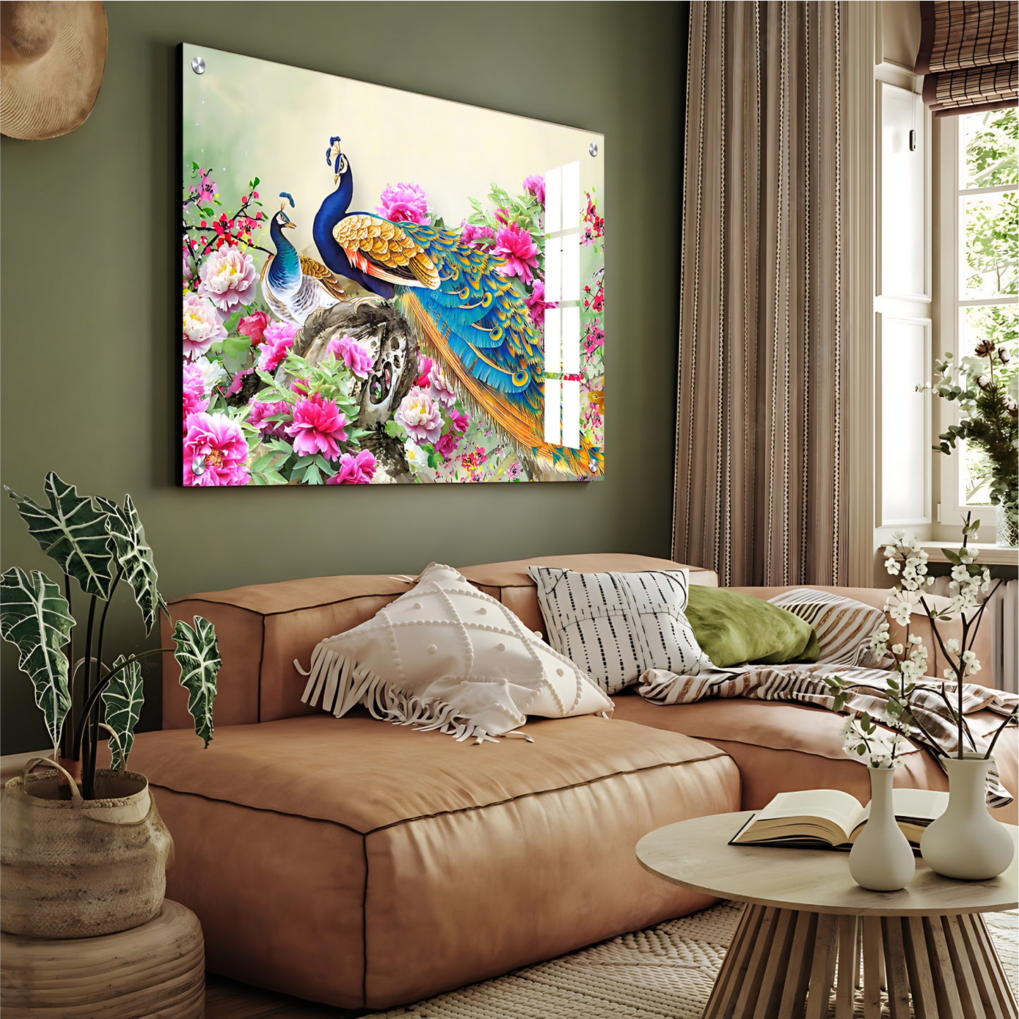 Peacock Good Luck Wall Art Luxury Painting