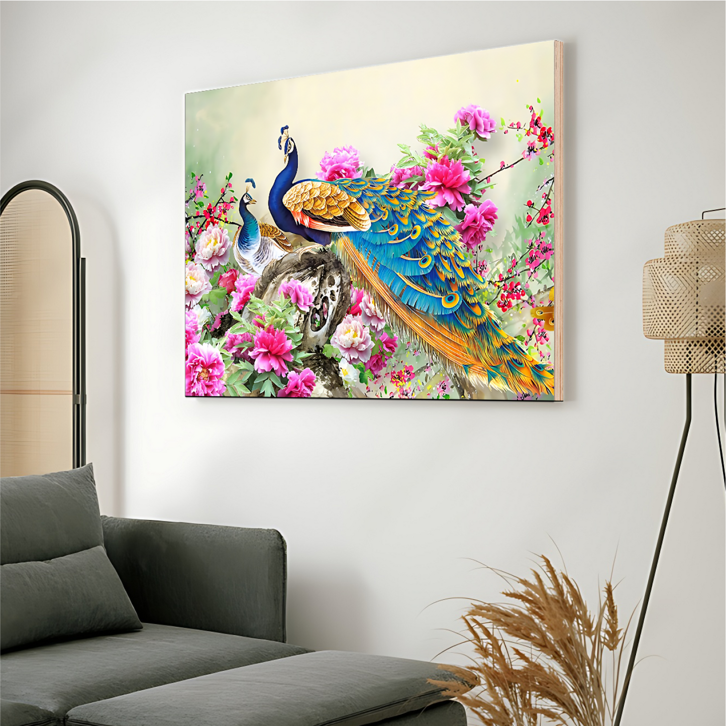 Peacock Good Luck Wall Art Luxury Painting