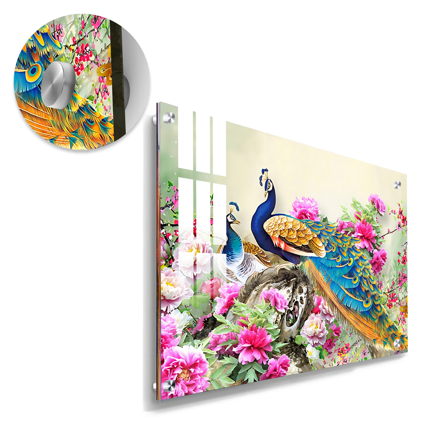 Peacock Good Luck Wall Art Luxury Painting