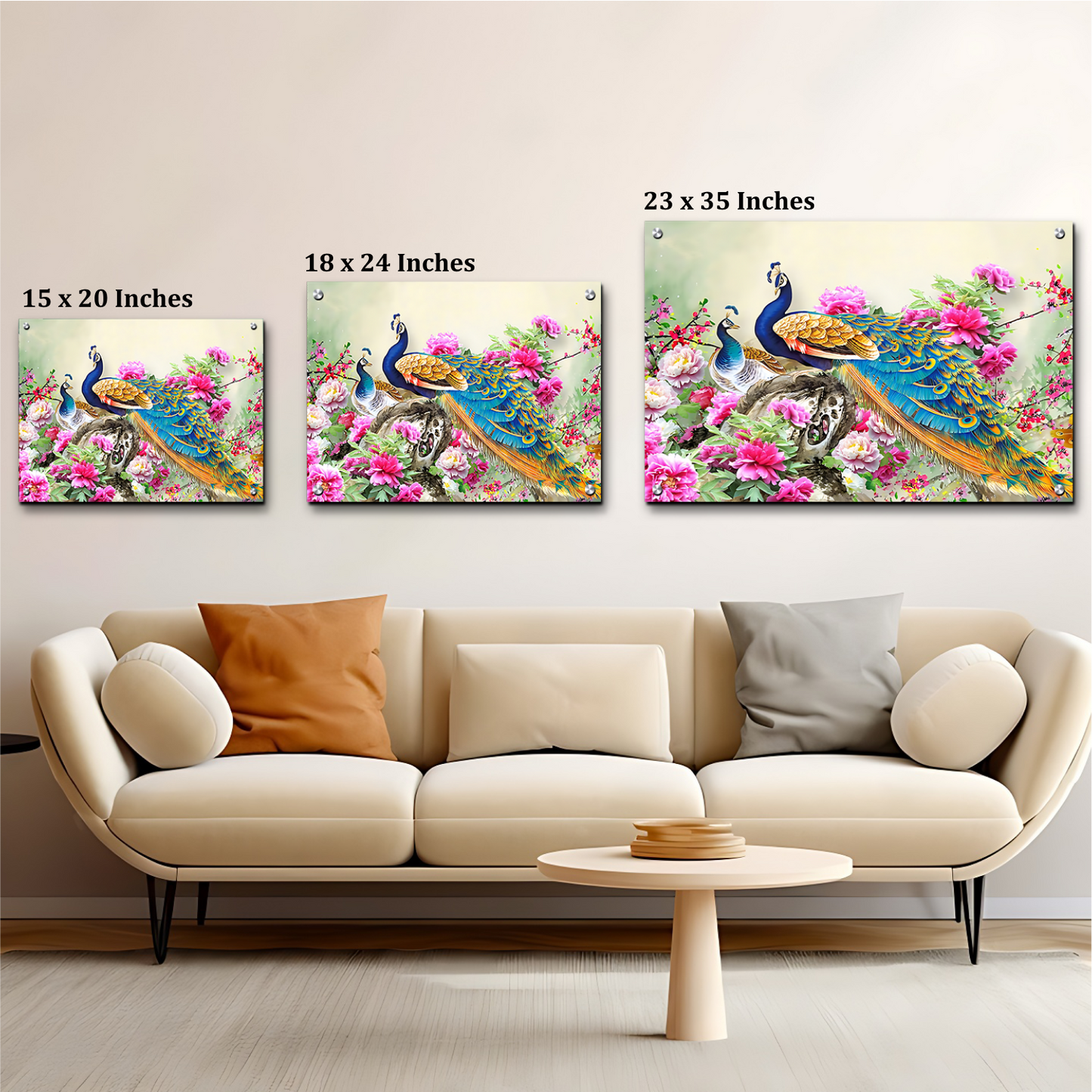 Peacock Good Luck Wall Art Luxury Painting