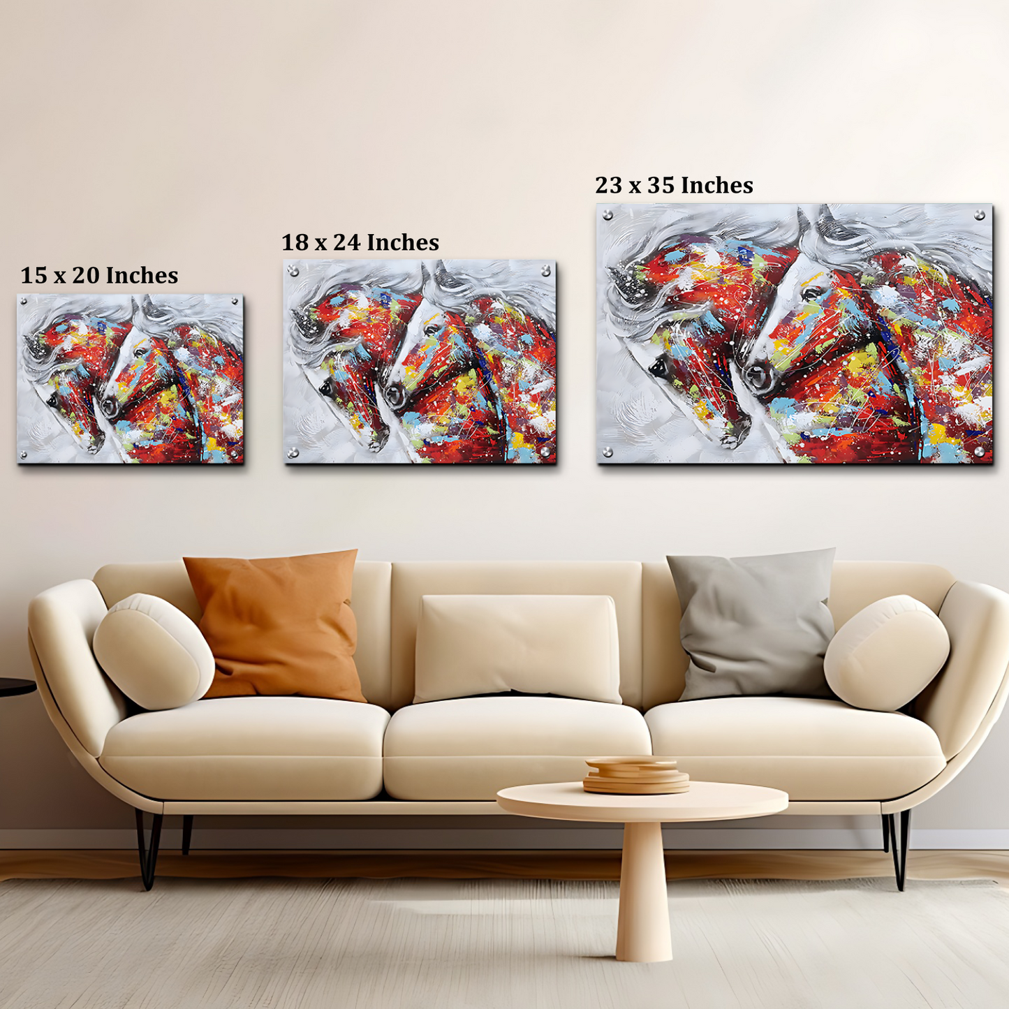 Horses Couple Paint Art Luxury Wall Painting