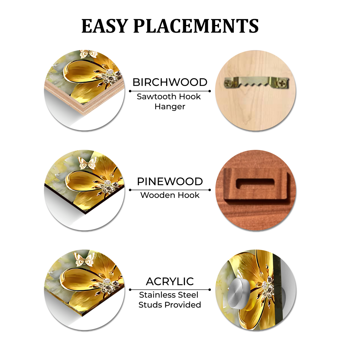 Flowers 3D Gold Art Luxury Wall Painting