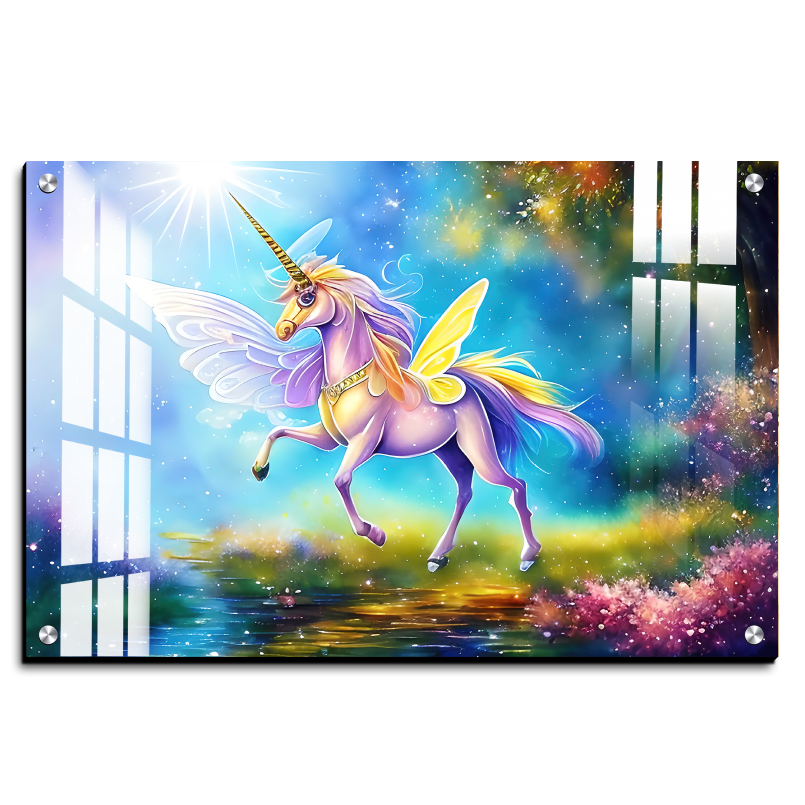 Unicorn Wood Print Wall Art