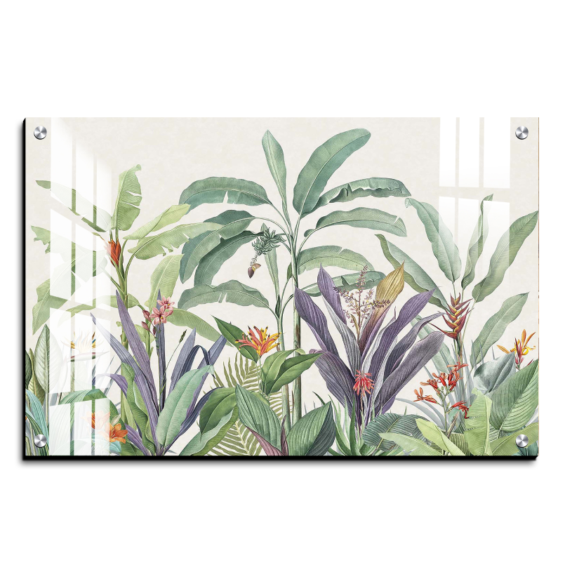 Tropical Plant Wood Print Wall Art