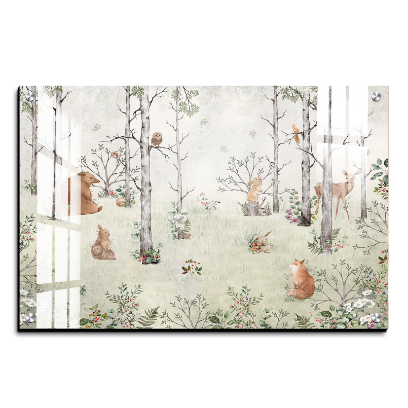 Forest Life Theme Wood Print Wall Art