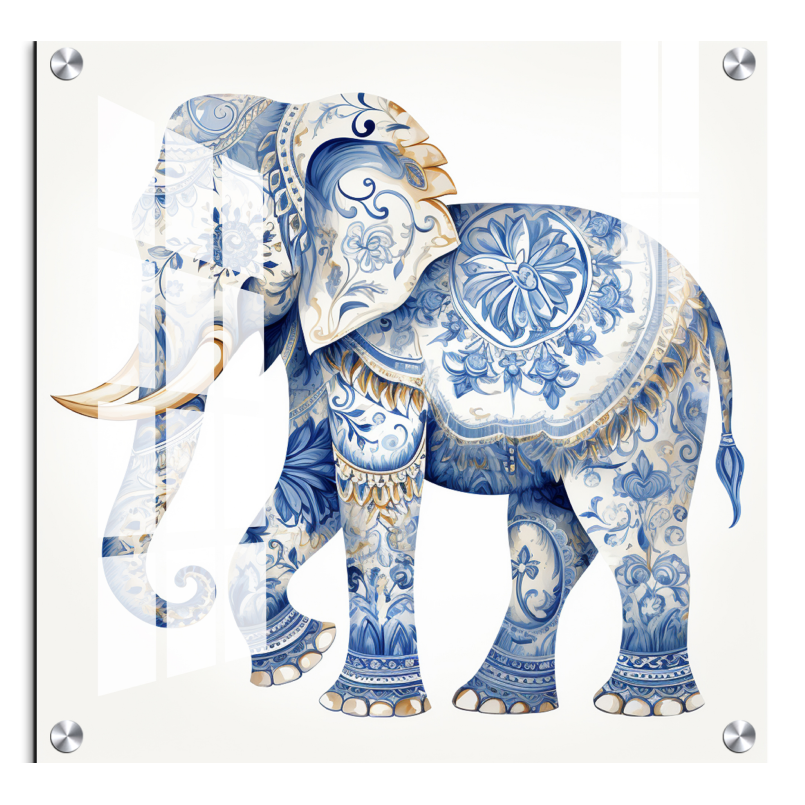 Baby Elephant Wood Print Wall Art For Prosperity and Luck