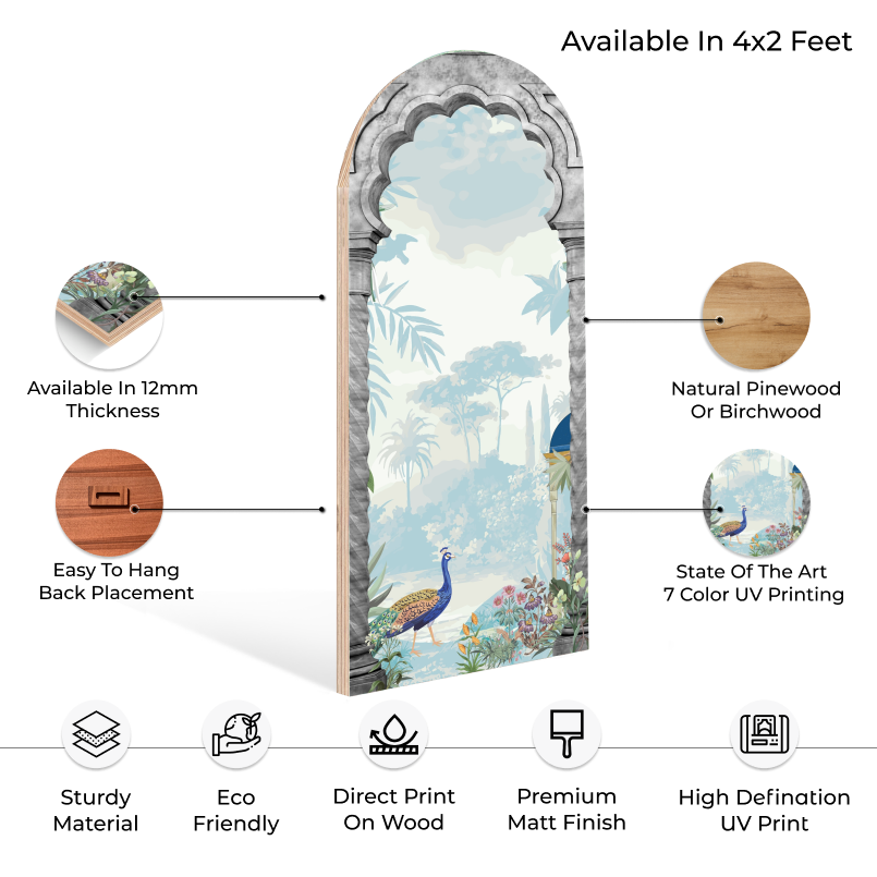 Mughal Inspired Luxurious Wood Print Wall Art