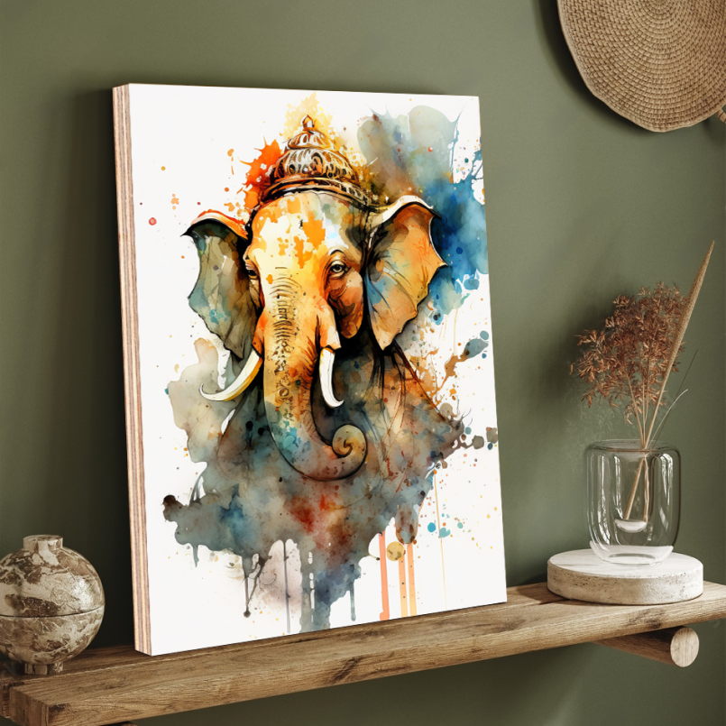 Ganesh Idol Wood Print Wall Art