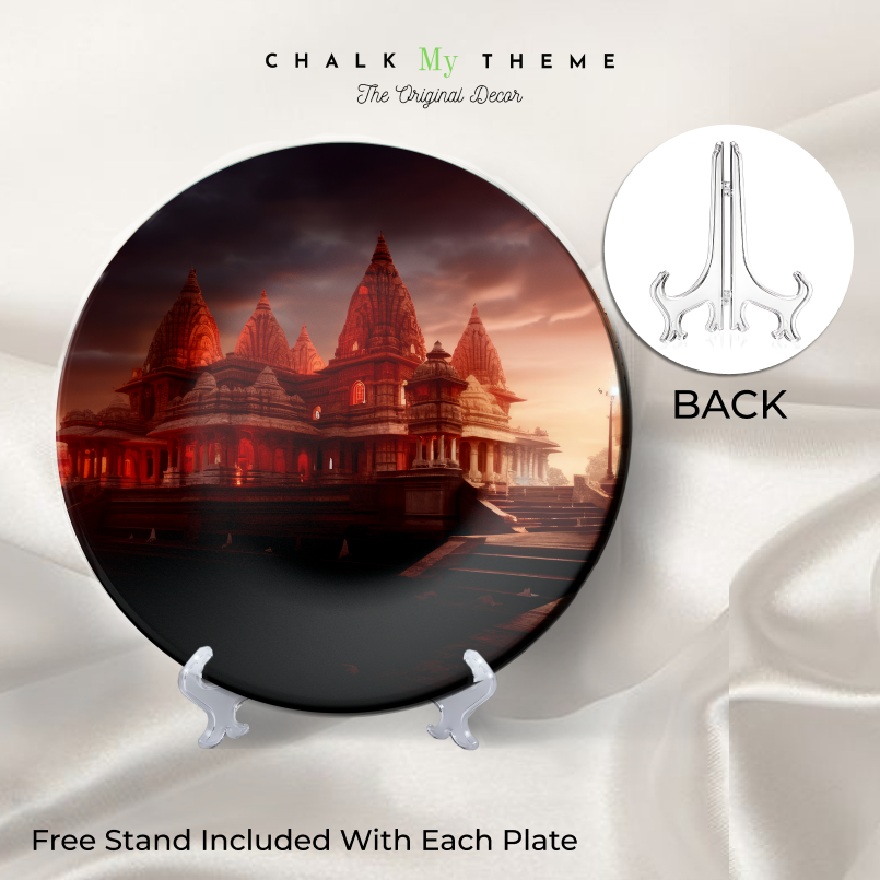 Symbolic representation of devotion on a ceramic wall plate