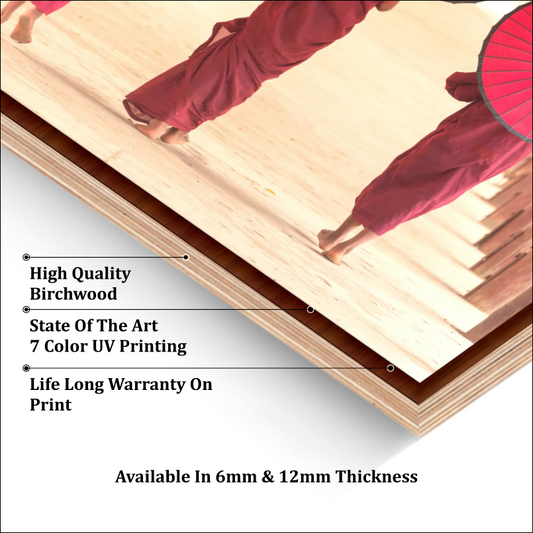 Buddhist Monk Wood and Acrylic Print Wall Art