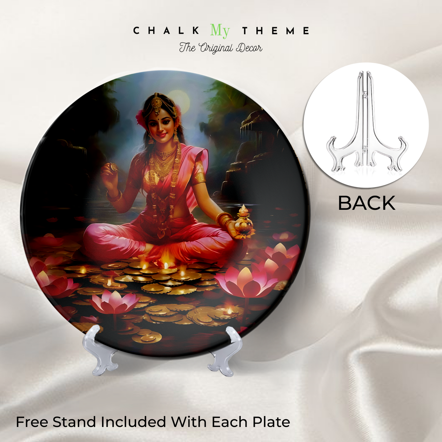 Hindu Goddess Maa Laxmi Ji wall plate painting