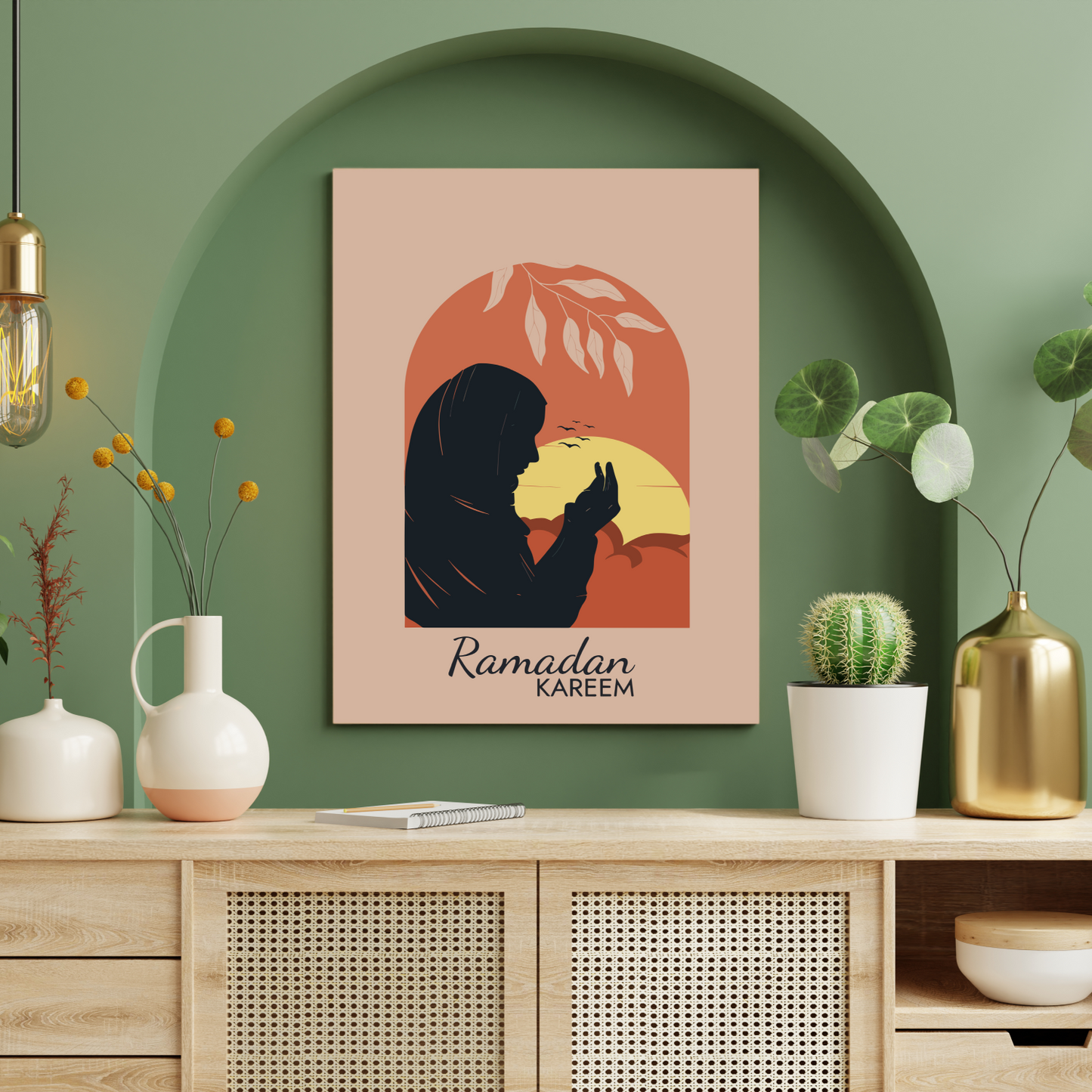 Ramadan Kareem Boho Wood Print Wall Art