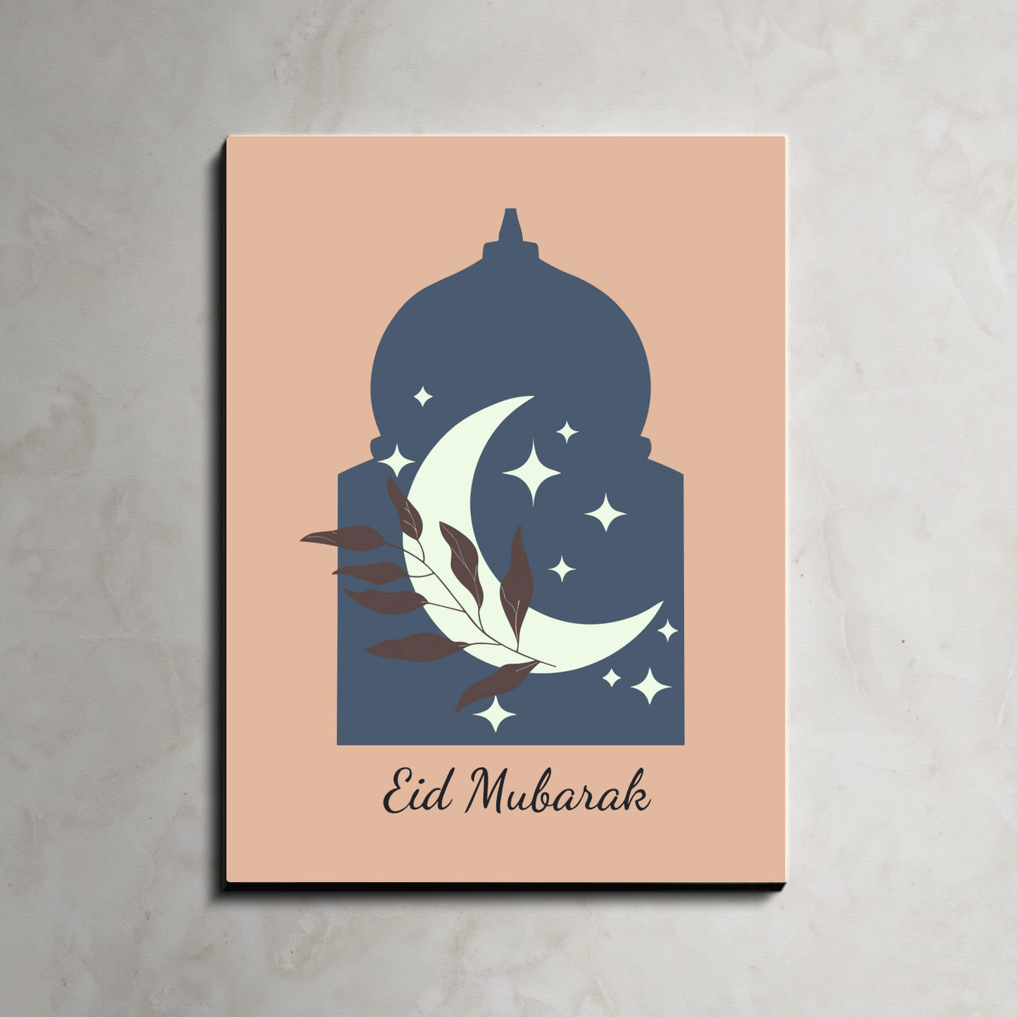 Eid Mubarak Wood Print Wall Art