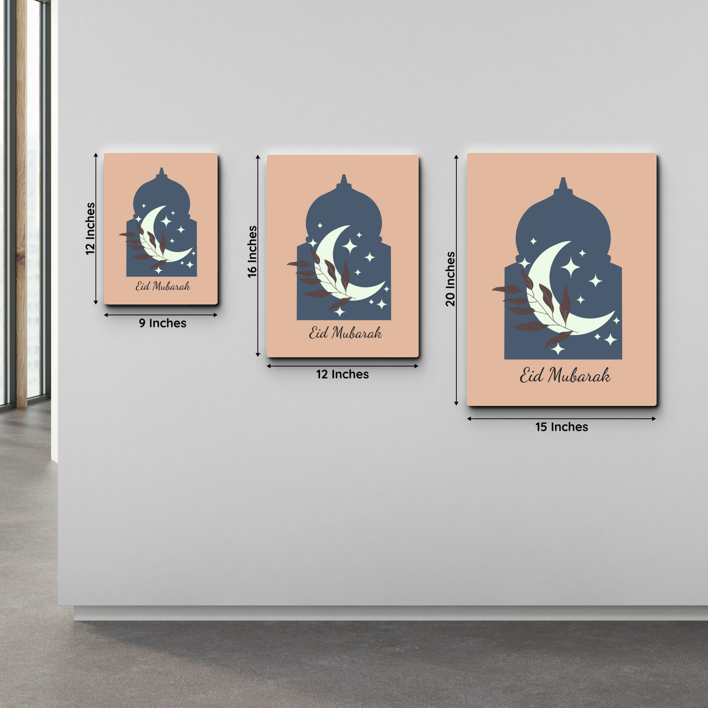 Eid Mubarak Wood Print Wall Art