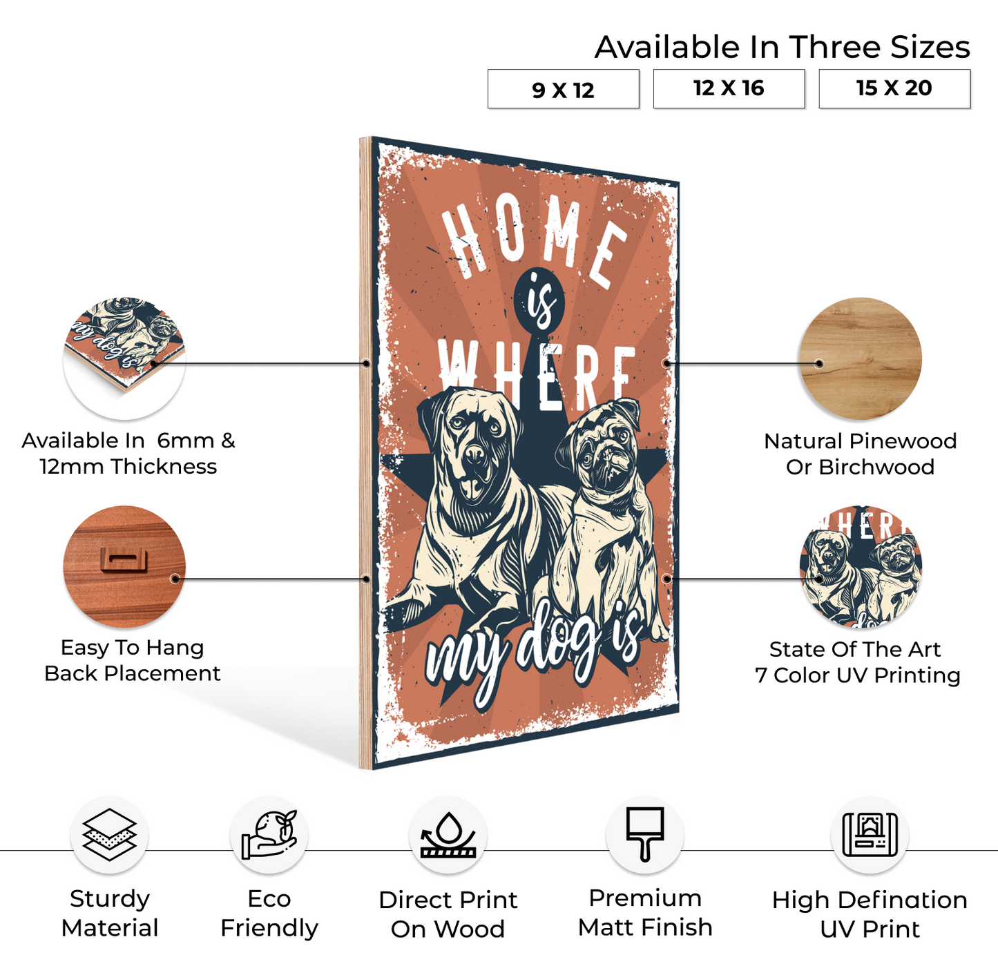 Home Is Where The Dog Is Wood Print Wall Art Painting