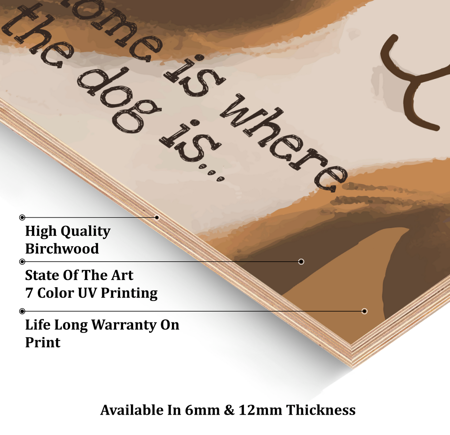 Home Is Where The Dog Is Wood Print Wall Art