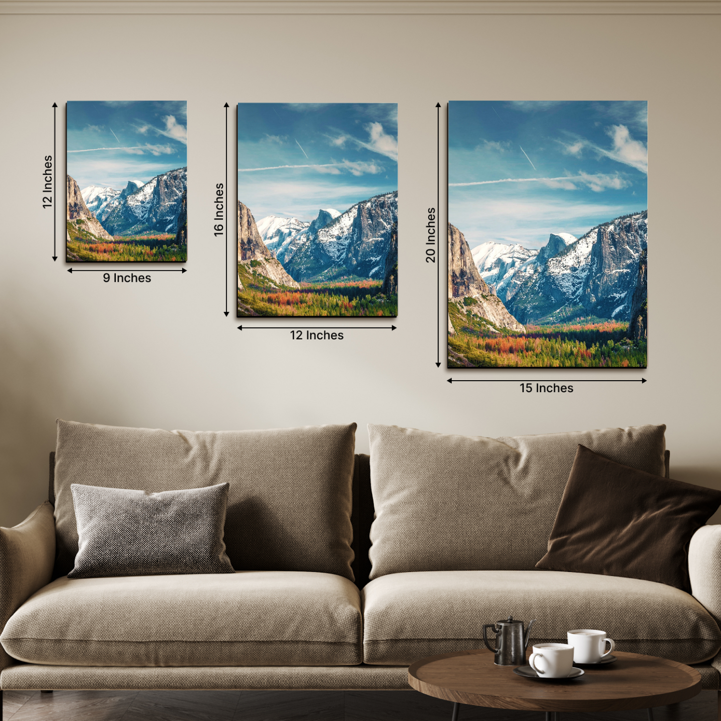 Assorted Landscape Wood Print Wall Art Set of 3