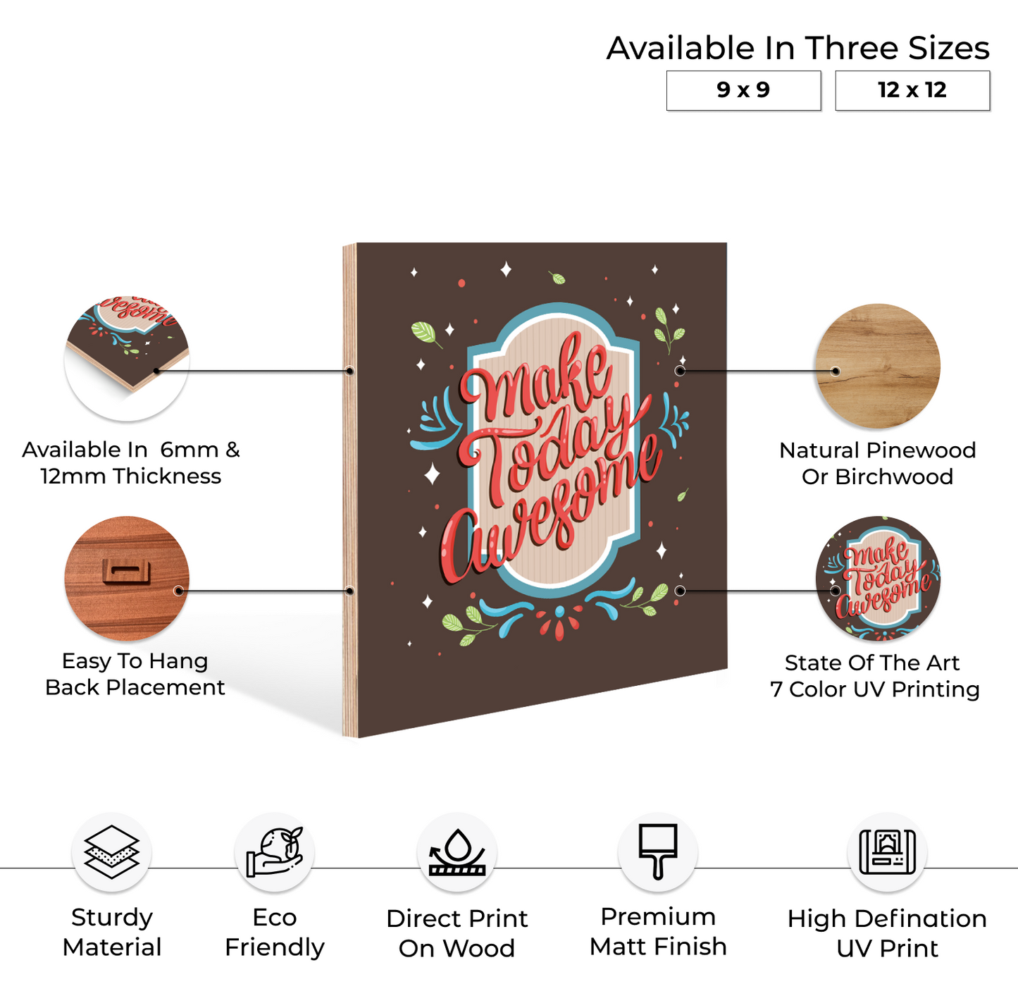Make Today Awesome Wood Print Wall Art