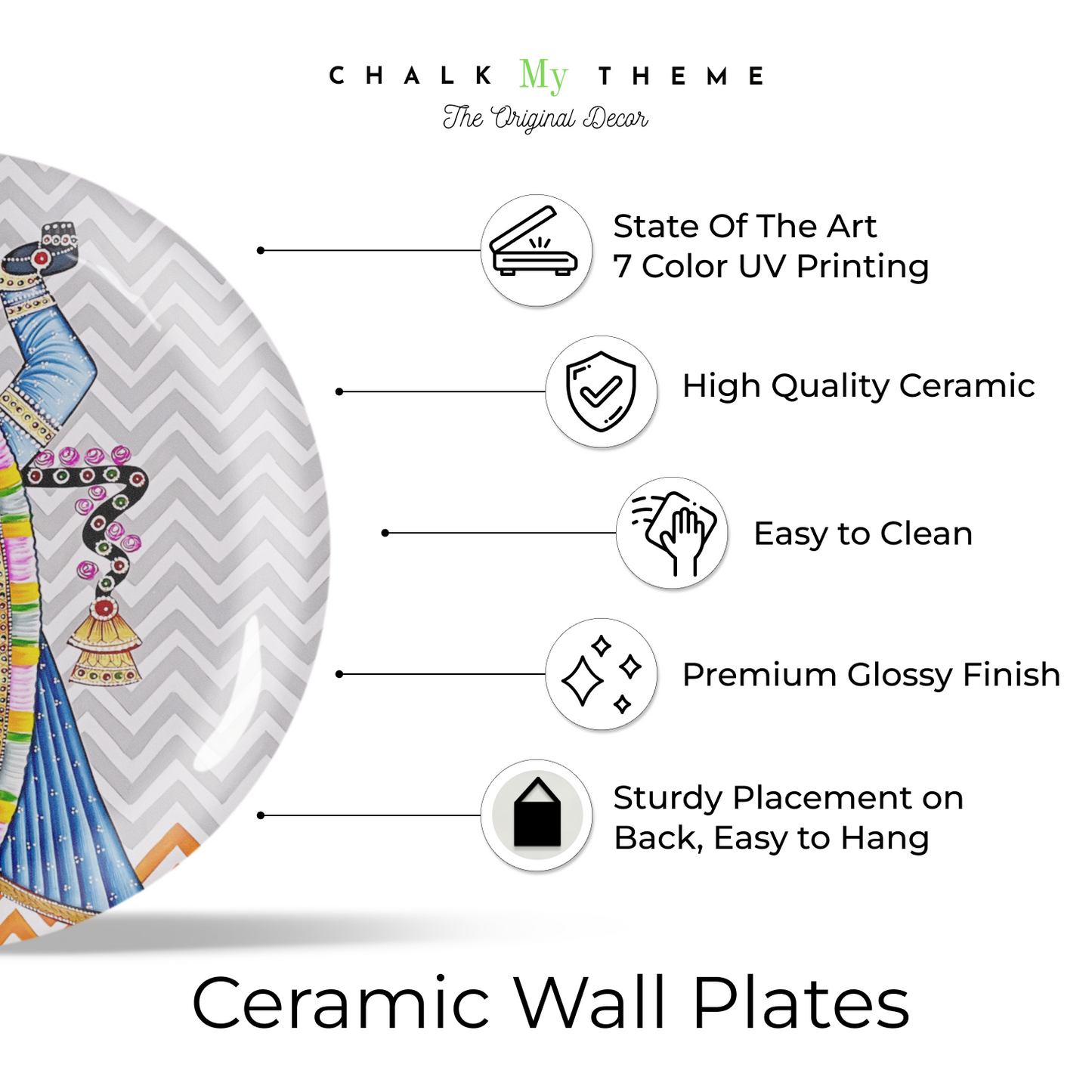 Shrinath Ji Pichwai Wall Plate Home Décor