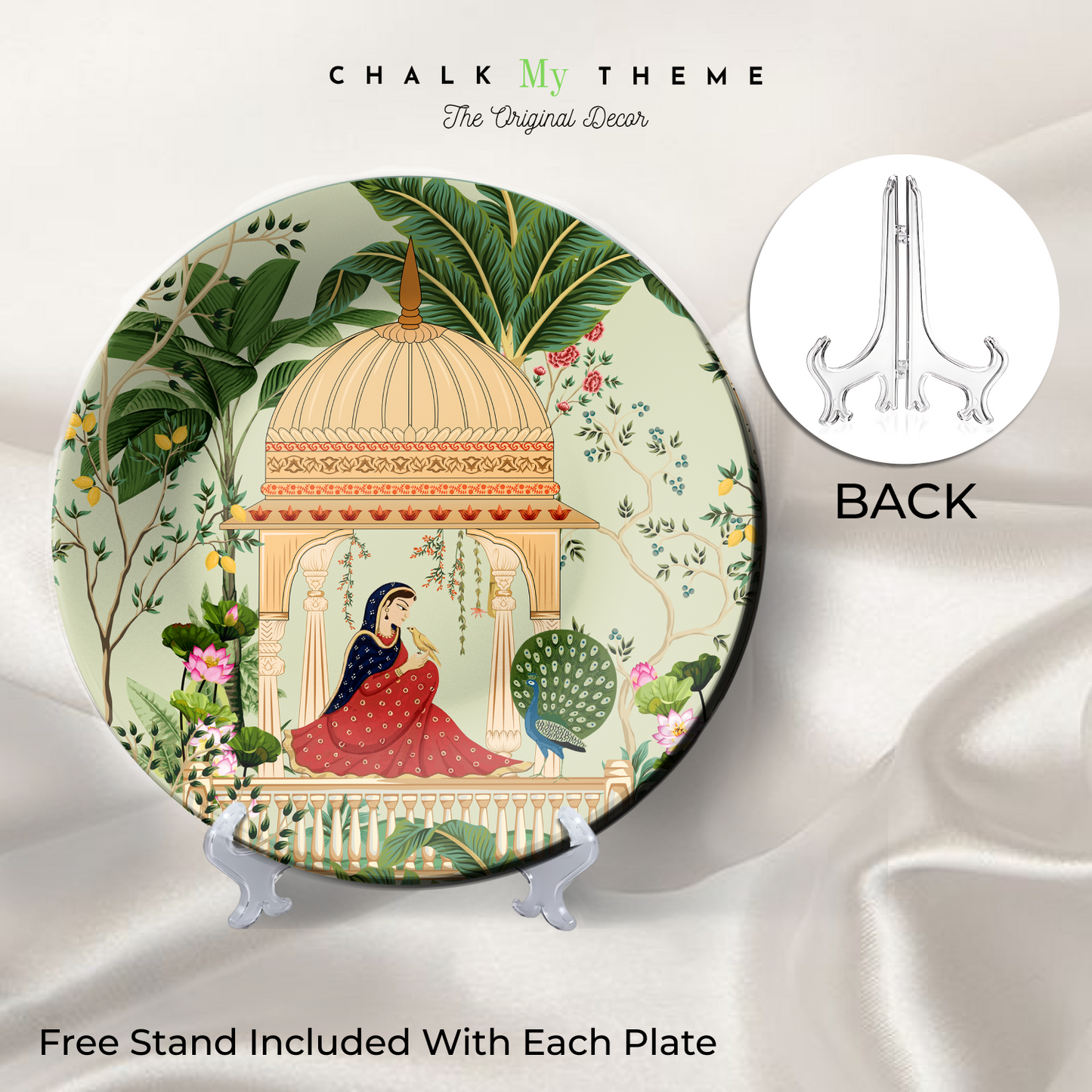 Woman Sitting in Cabana Ceramic Wall Plate Home Décor