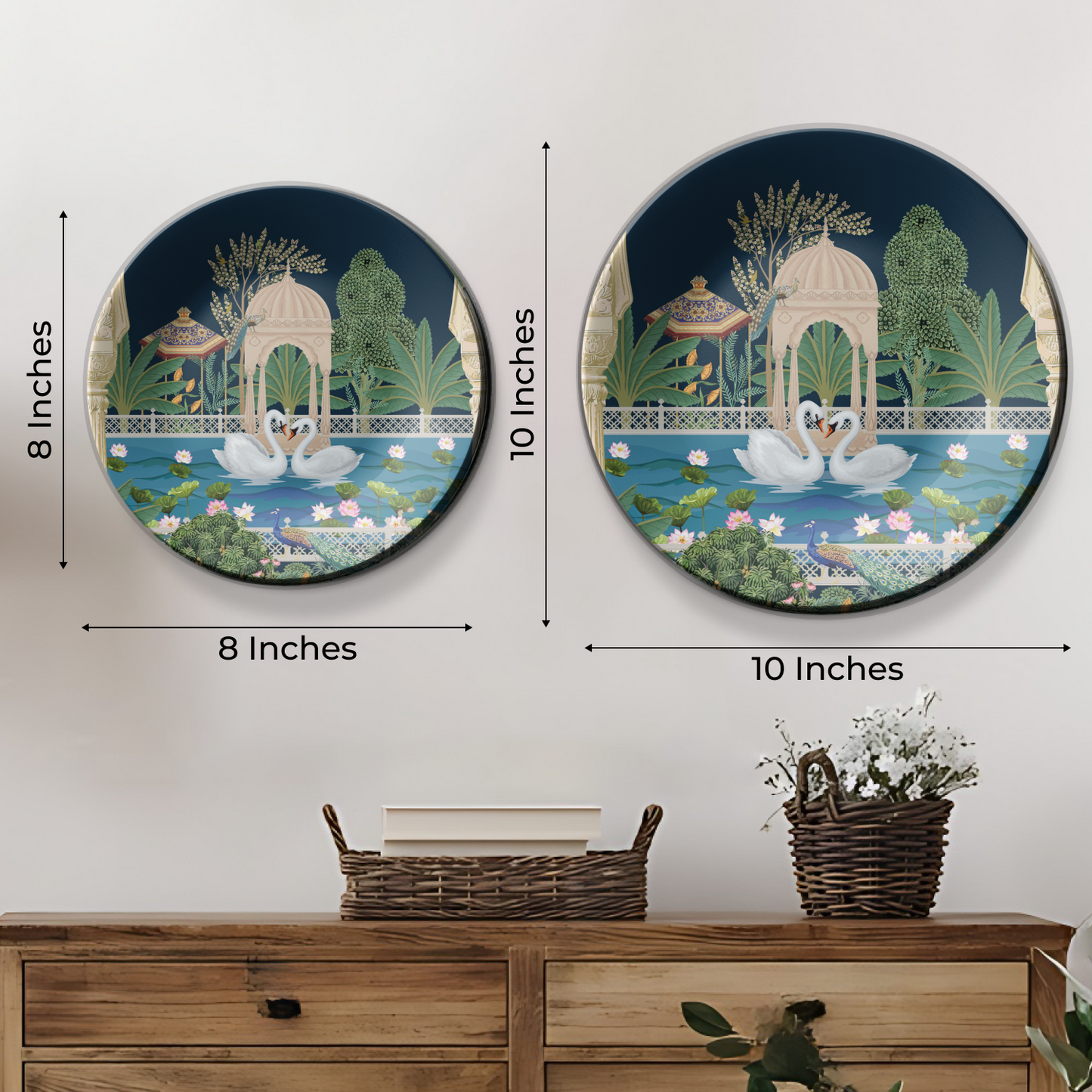 antique wall plates swan couple for home decor