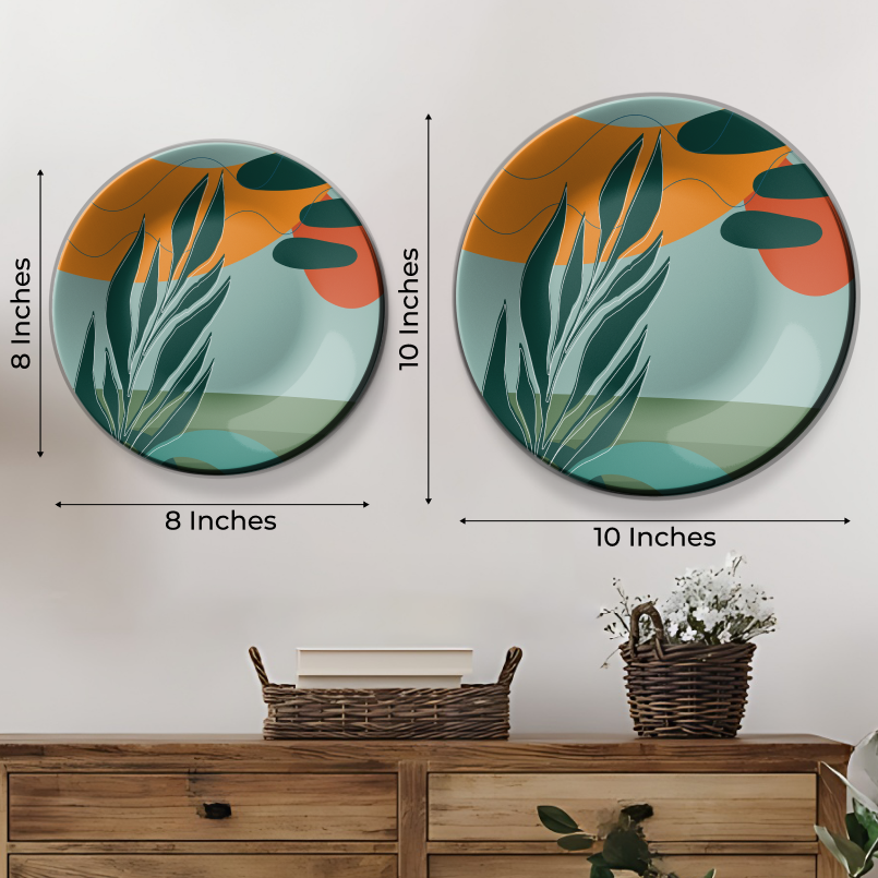 Nine Colorful Boho Arts Wall Plates for Eclectic Home Decoration