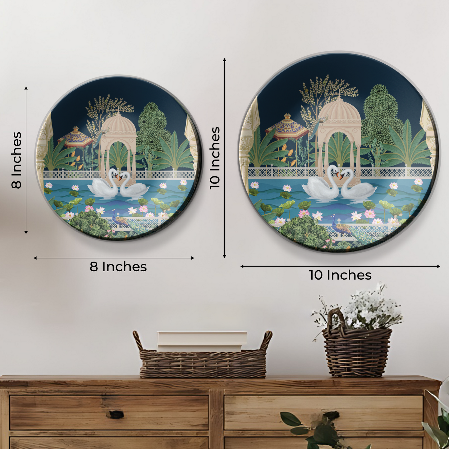 Trio of Royal Garden Wall Plates Décor Pieces for Luxurious Home Settings