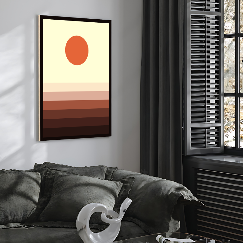 Beige Ombre Wood Print Wall Art