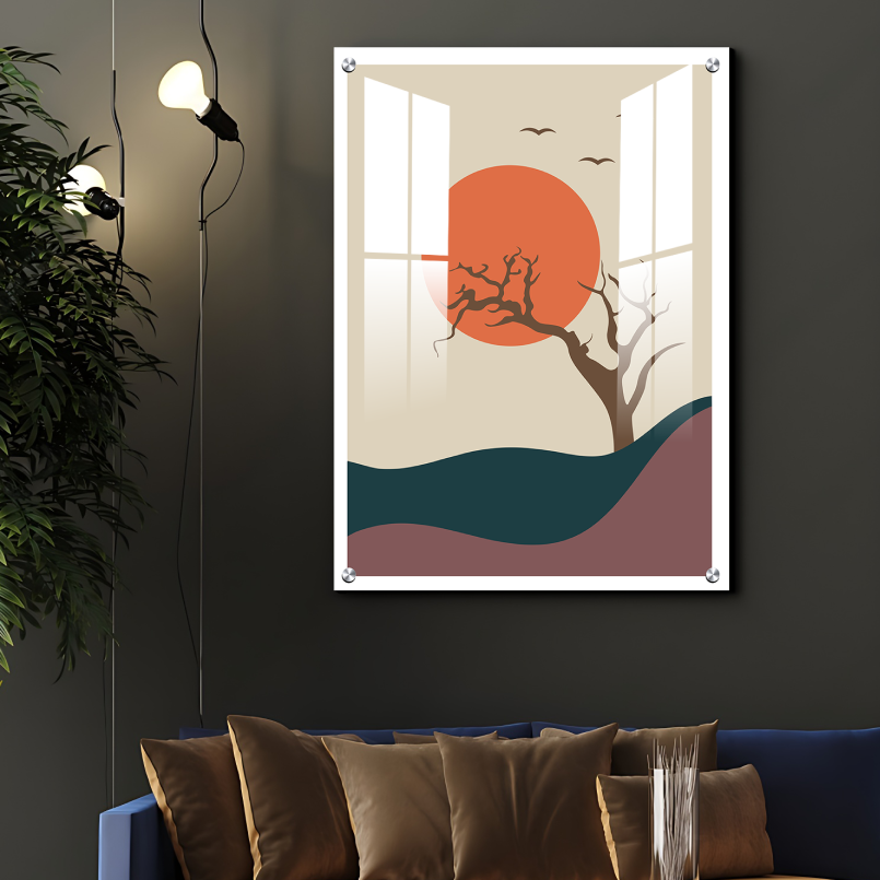 Morning Boho Beige Wood Print Wall Art