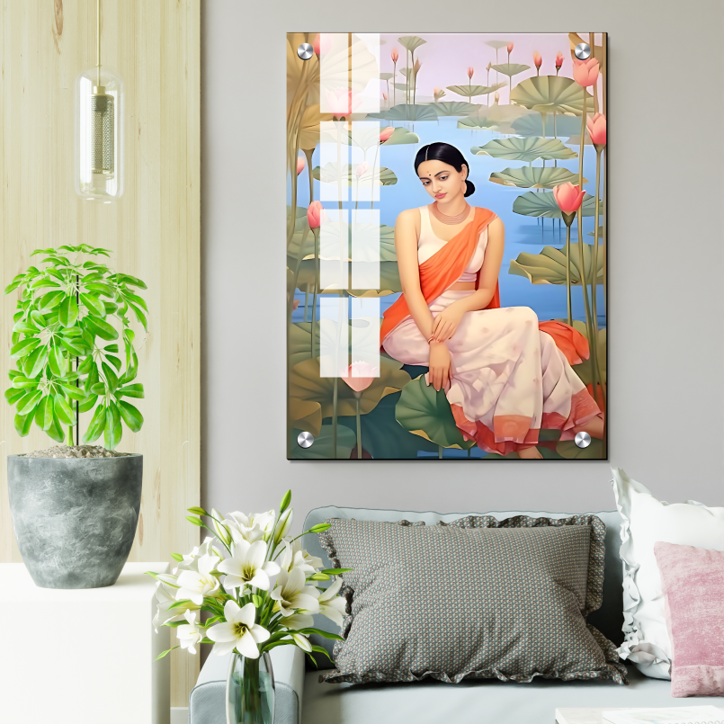 Thinking Women Wood Print Wall Art