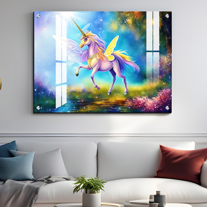 Unicorn Wood Print Wall Art