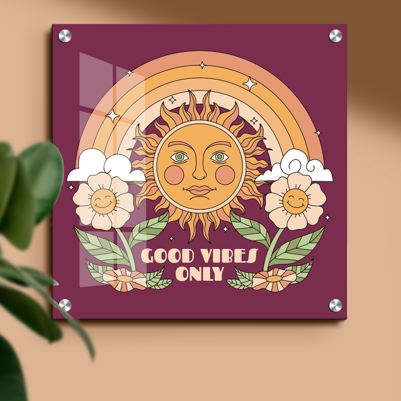Good Vibes Only Wood Print Wall Art