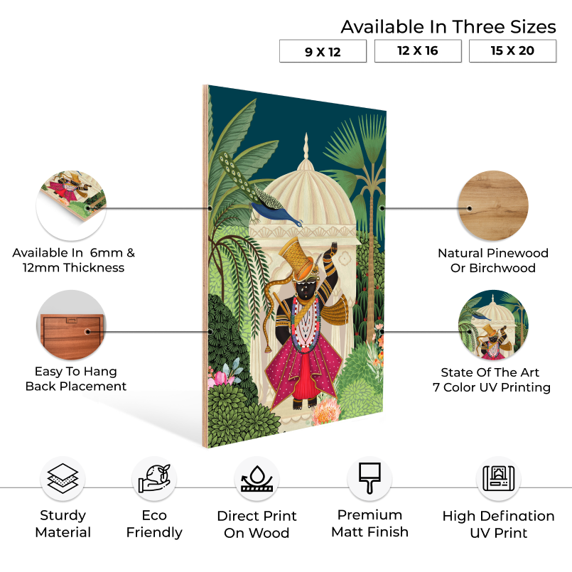 Shrinath Ji Pichwai Wood Print Wall Art