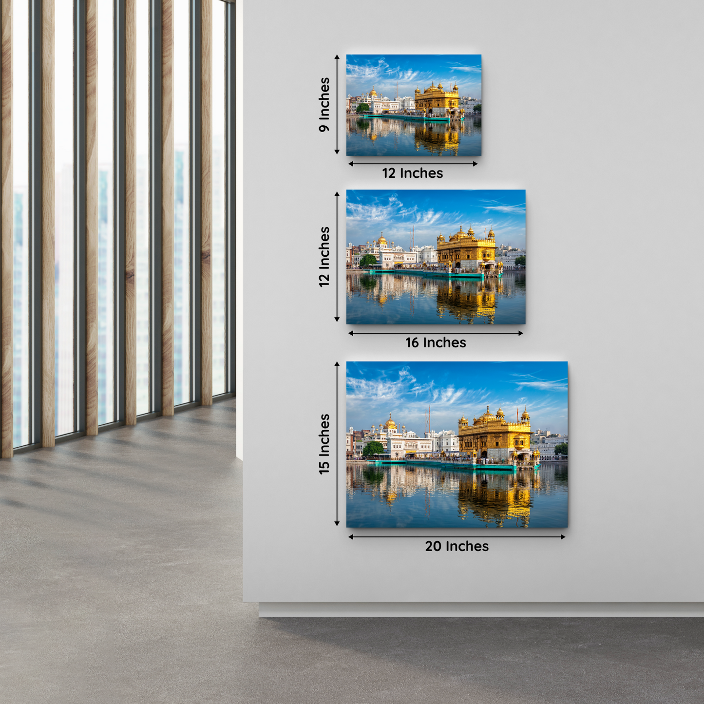 Golden Temple Wood Print Wall Art