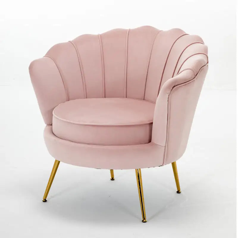 Velvet Fabric With Gold Metal Legs Armchair