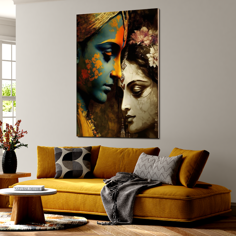 Radha Krishna Wood Print Wall Art