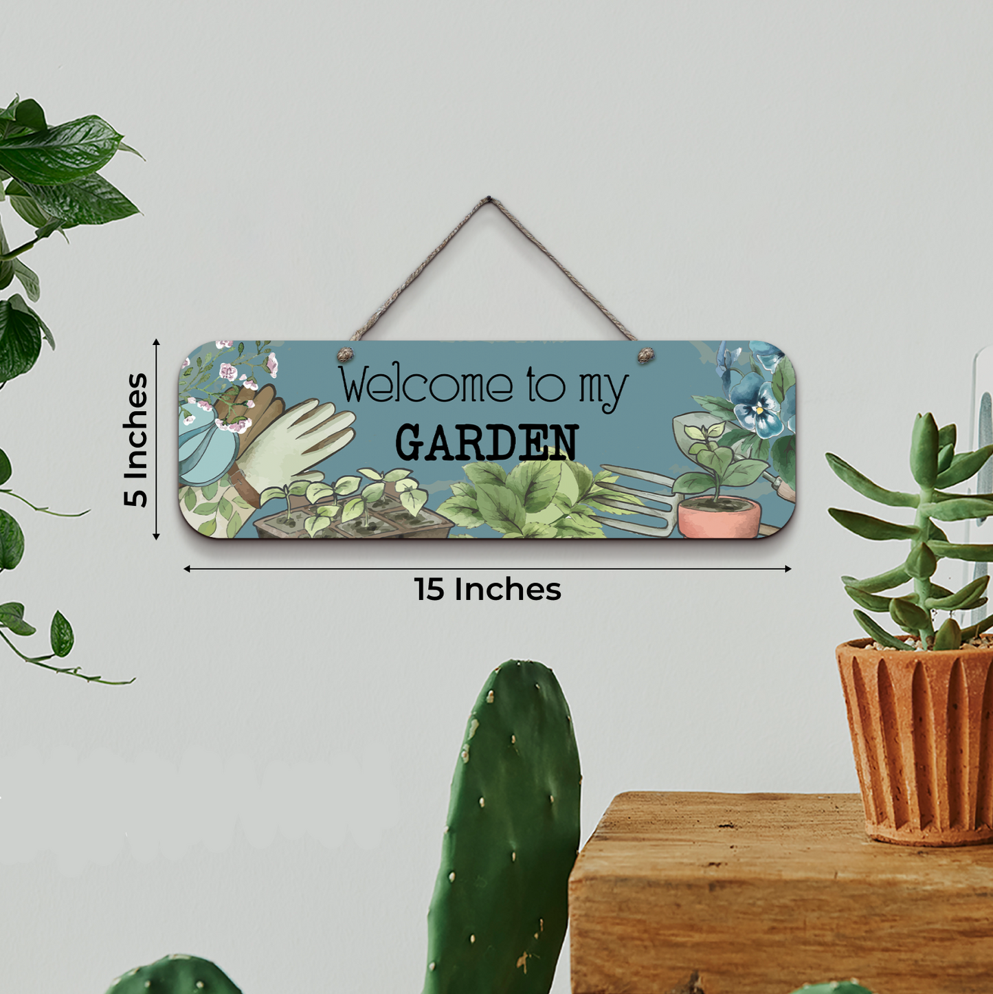 Welcome To My Garden Wooden Wall Art Wood Print